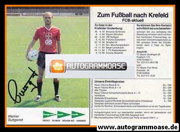 Autogramm Fussball | KFC Uerdingen 05 | 1984 | Werner BUTTGEREIT