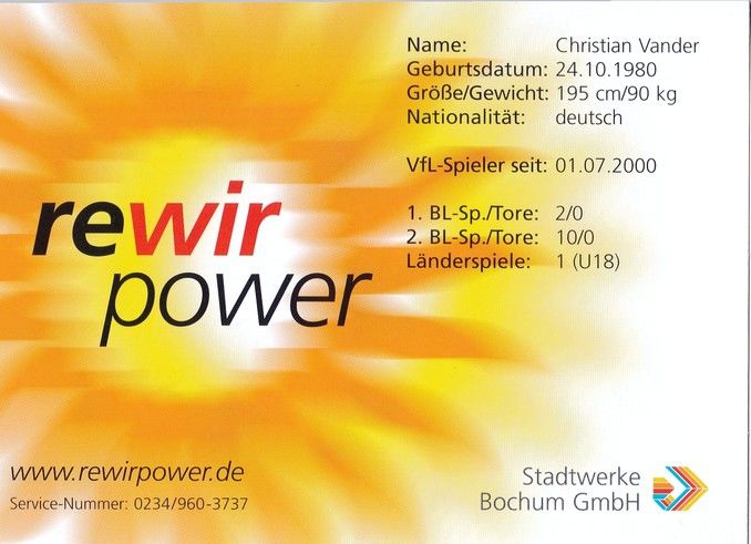 Autogramm Fussball | VfL Bochum | 2002 DWS | Christian VANDER