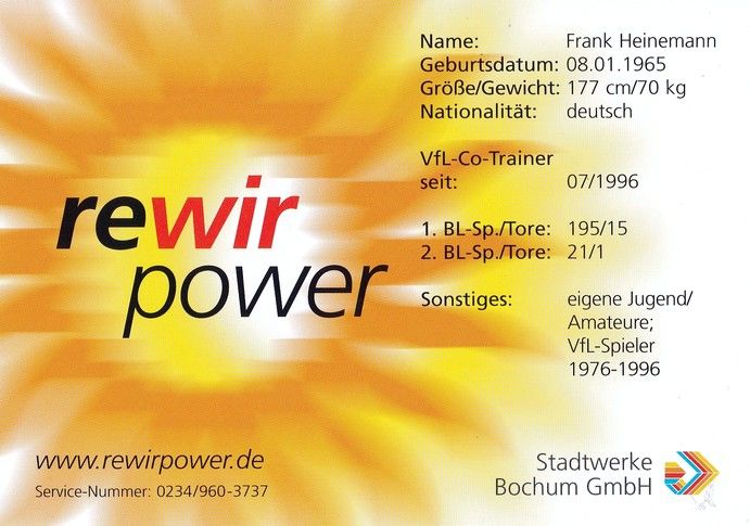 Autogramm Fussball | VfL Bochum | 2002 DWS | Frank HEINEMANN