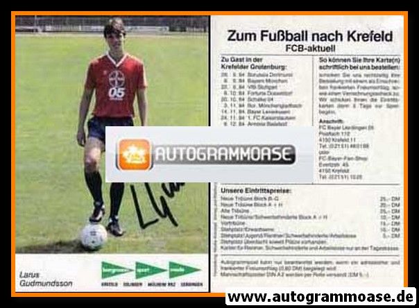 Autogramm Fussball | KFC Uerdingen 05 | 1984 | Larus GUDMUNDSSON