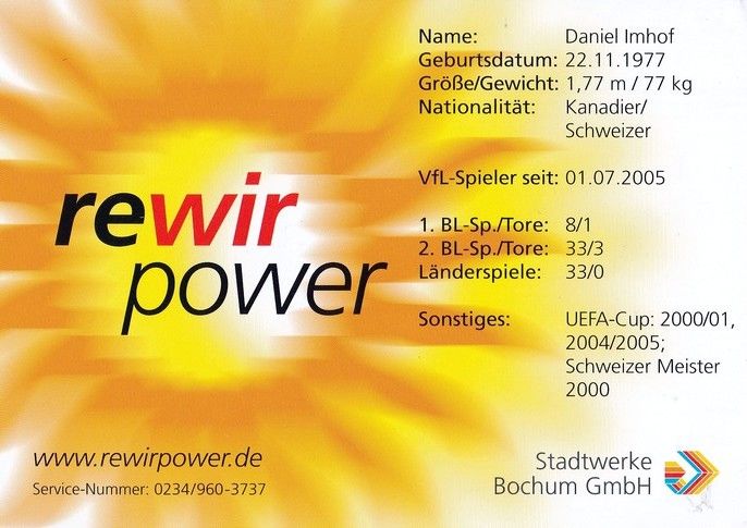 Autogramm Fussball | VfL Bochum | 2007 | Daniel IMHOF