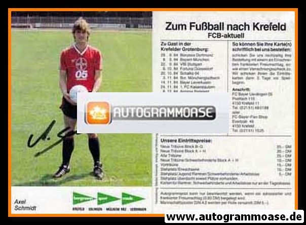 Autogramm Fussball | KFC Uerdingen 05 | 1984 | Axel SCHMIDT