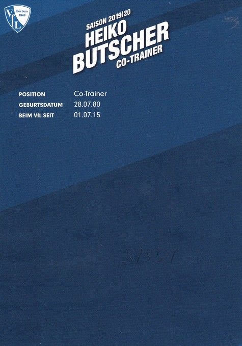 Autogramm Fussball | VfL Bochum | 2019 | Heiko BUTSCHER