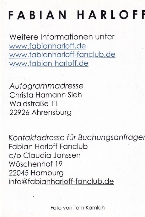 Autogramm Schauspieler | Fabian HARLOFF | 2000er (Portrait SW) Kamlah