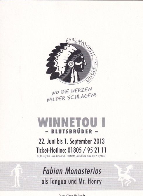 Autogramm Schauspieler | Fabian MONASTERIOS | 2013 (Portrait Color) Winnetou
