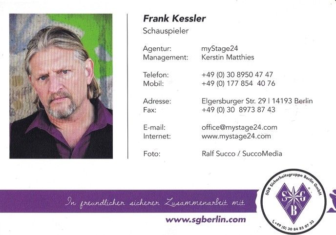 Autogramm Schauspieler | Frank KESSLER | 2010er (Portrait SW) Succo