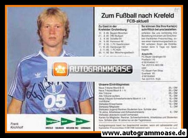 Autogramm Fussball | KFC Uerdingen 05 | 1985 | Frank KIRCHHOFF
