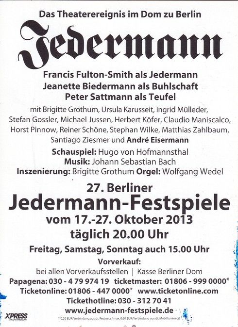 Autogramm Schauspieler | Herbert KÖFER | 2013 (Portrait Color) Jedermann