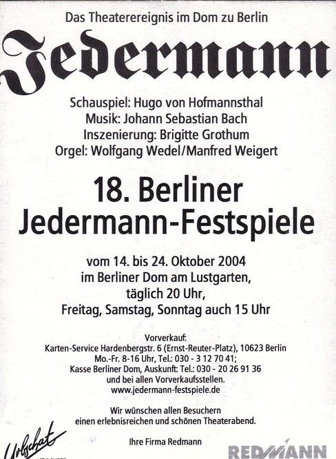 Autogramm Schauspieler | Horst PINNOW | 2004 (Portrait SW) Jedermann