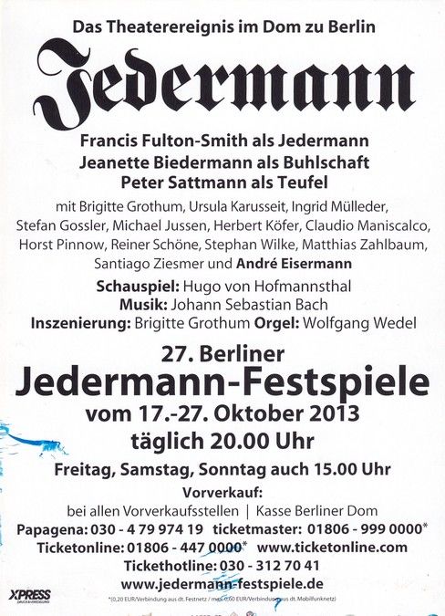 Autogramm Schauspieler | Horst PINNOW | 2013 (Portrait Color) Jedermann