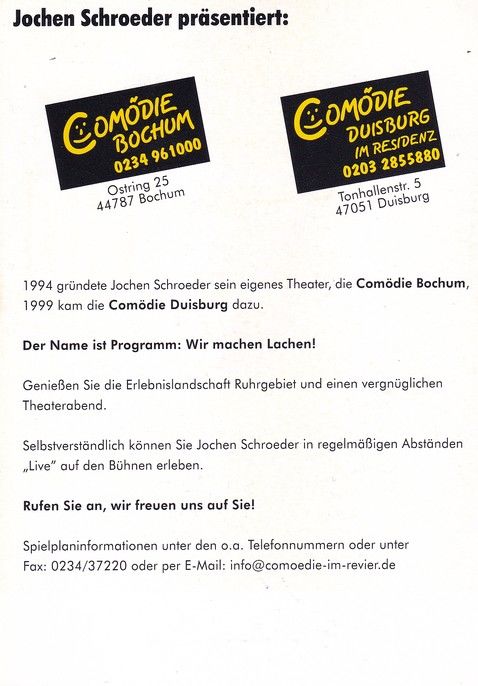Autogramm Schauspieler | Jochen SCHROEDER | 2000er (Portrait Color) Comödie