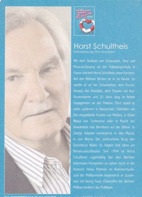 Autogramm Musical | Horst SCHULTHEIS | 2000er "New York"