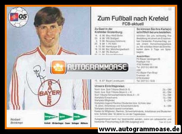 Autogramm Fussball | KFC Uerdingen 05 | 1986 | Norbert BRINKMANN
