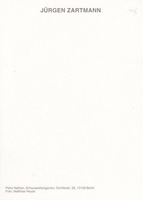 Autogramm Schauspieler | Jürgen ZARTMANN | 2000er (Portrait SW) Heyde