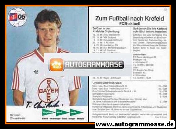 Autogramm Fussball | KFC Uerdingen 05 | 1986 | Thorsten CHMIELEWSKI