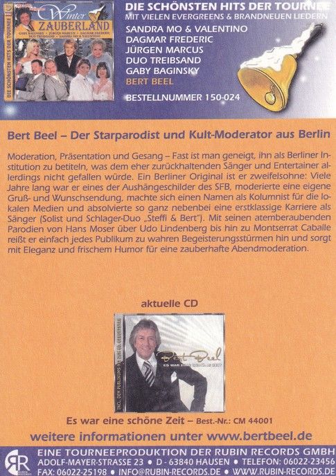 Autogramm Schlager | Bert BEEL | 2007 "Es War Eine Schöne Zeit" (Portrait Color Rubin)