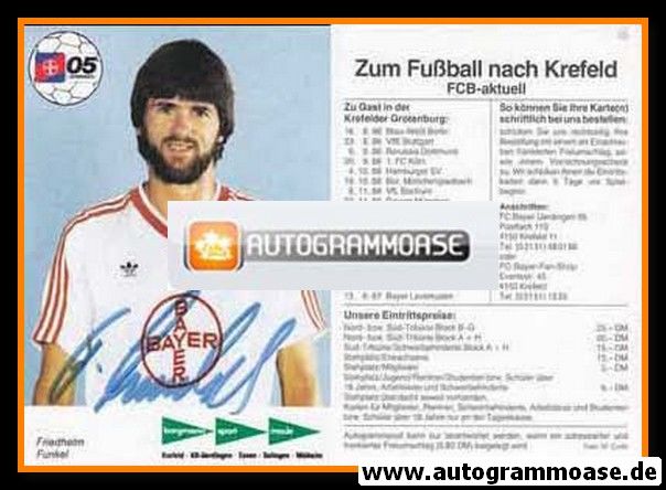 Autogramm Fussball | KFC Uerdingen 05 | 1986 | Friedhelm FUNKEL