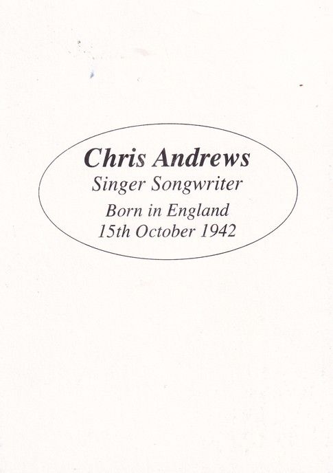 Autogramm Pop | Chris ANDREWS | 1990er (Portrait Color)