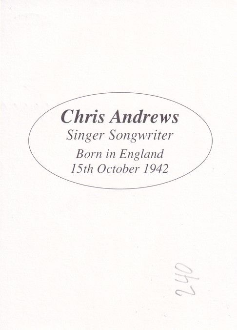 Autogramm Pop | Chris ANDREWS | 2000er (Portrait Color) 