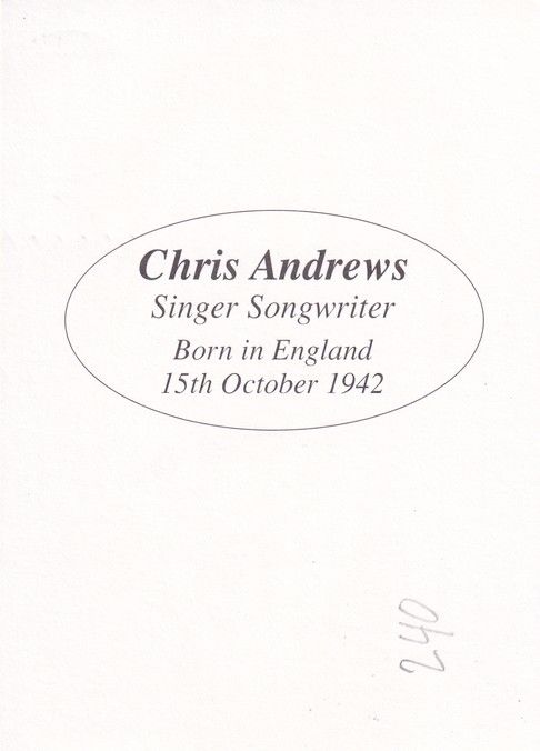 Autogramm Pop | Chris ANDREWS | 2000er (Portrait Color)