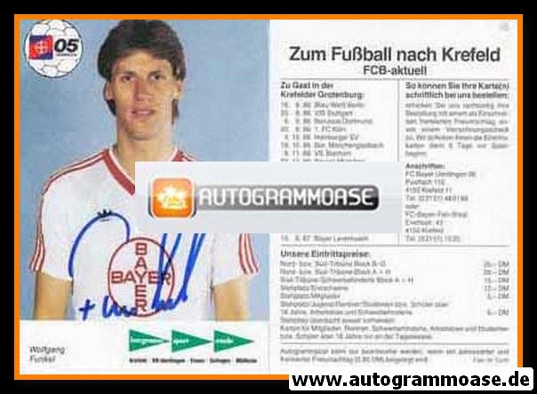 Autogramm Fussball | KFC Uerdingen 05 | 1986 | Wolfgang FUNKEL