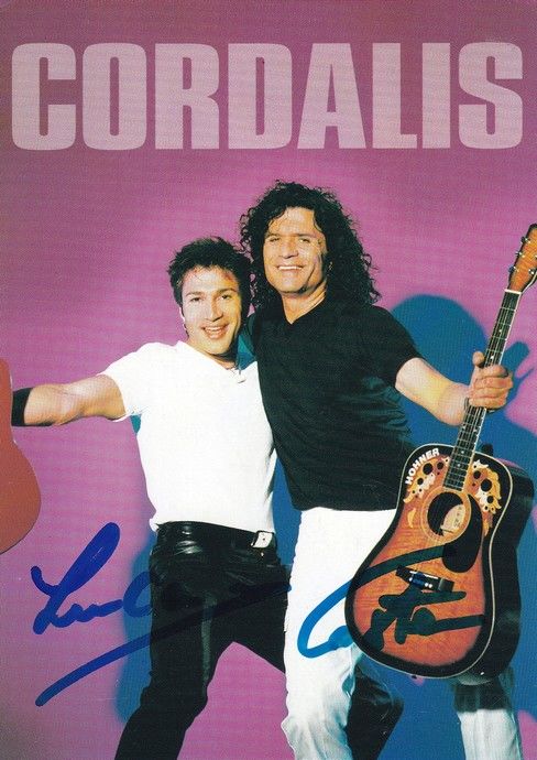 Autogramme Schlager | CORDALIS | 1998 "Party Tropical" (Duo-Bild Color EMI)