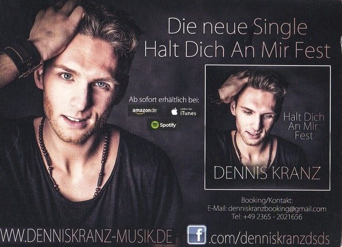Autogramm Schlager | Dennis KRANZ | 2017 "Halt Dich An Mir Fest"