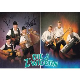 Autogramme Volksmusik | DIE 3 Z´WIDERN | 1990er (Collage Color) Bogner
