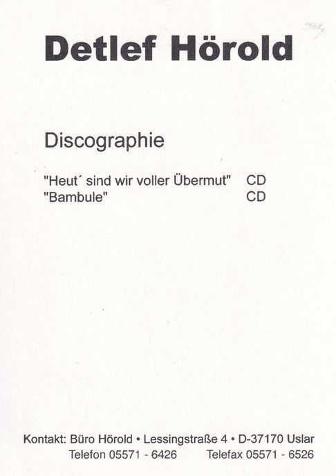 Autogramm Kindermusik | Detlef HÖROLD | 2000 "Bambule"