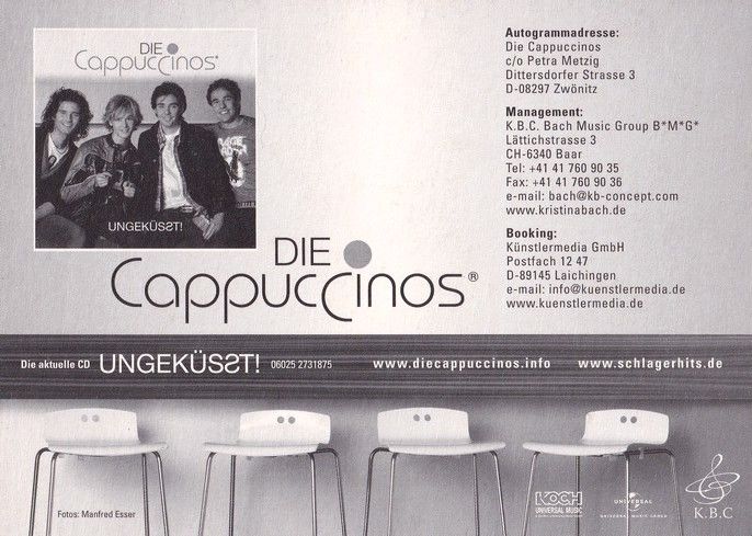 Autogramme Schlager | DIE CAPPUCCINOS | 2010 "Ungeküsst" (Koch)