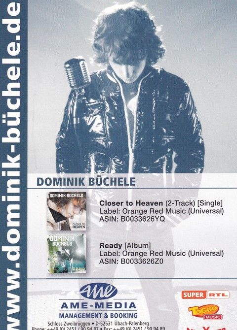Autogramm Pop | Dominik BÜCHELE | 2010 "Ready" (Ame-Media)