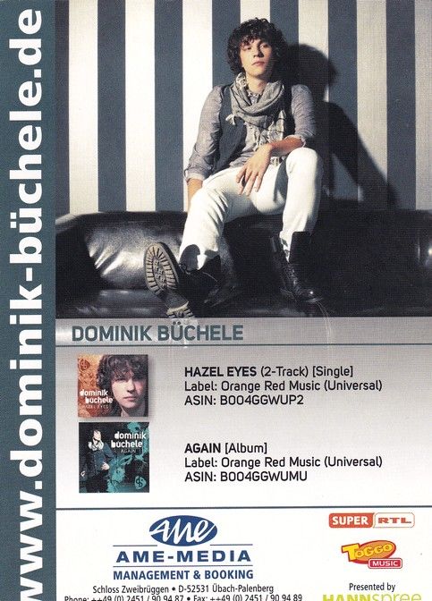 Autogramm Pop | Dominik BÜCHELE | 2011 "Again" (Ame-Media)