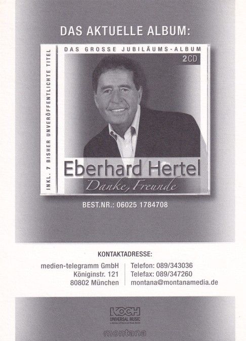 Autogramm Volksmusik | Eberhard HERTEL | 2008 "Danke Freunde" (Portrait Color Koch)