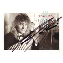 Autogramm Pan-Flöte | Edward SIMONI | 1990er (Portrait SW) Scharfscheer
