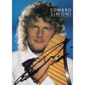 Autogramm Pan-Flöte | Edward SIMONI | 1990 "Pan-Träume" (Portrait Color Sony)