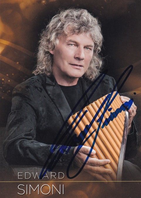 Autogramm Pan-Flöte | Edward SIMONI | 2014 "Melodien Meines Herzens" (Portrait Color MCP)