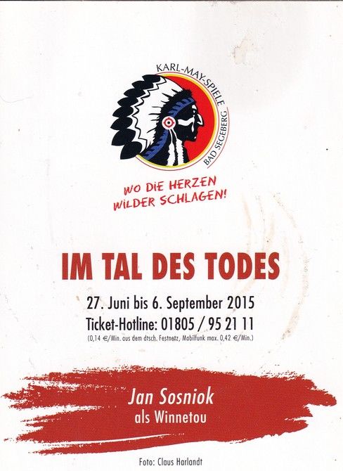 Autogramm Schauspieler | Jan SOSNIOK | 2015 (Portrait Color) Winnetou