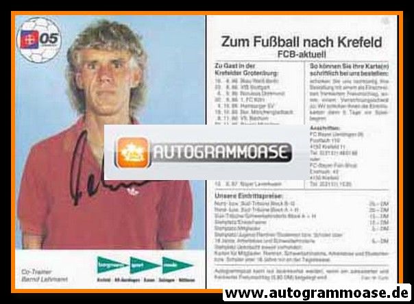 Autogramm Fussball | KFC Uerdingen 05 | 1986 | Bernd LEHMANN