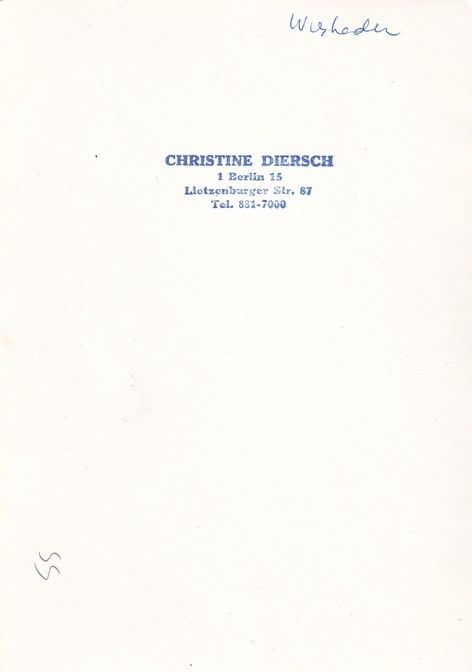 Autogramm Schauspieler | Christine DIERSCH | 1970er (Portrait SW)