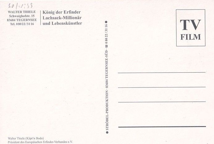 Autogramm Erfinder | Walter THIELE | 1990er (Portrait Color)