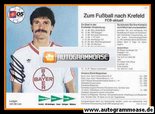 Autogramm Fussball | KFC Uerdingen 05 | 1986 | Ludger VAN DE LOO