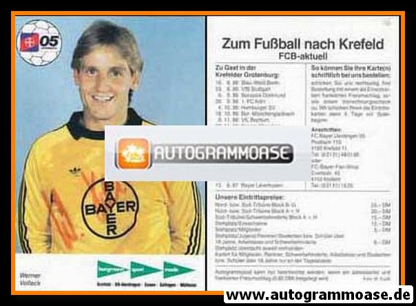 Autogramm Fussball | KFC Uerdingen 05 | 1986 | Werner VOLLACK