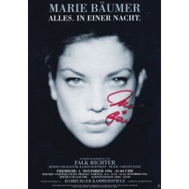 Autogramm Schauspieler | Marie BÄUMER | 1996 (Portrait SW) "Alles In Einer Nacht"