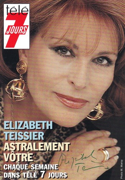Autogramm Astrologie | Elizabeth TEISSIER | 1990er (Portrait Color) Tele7 1