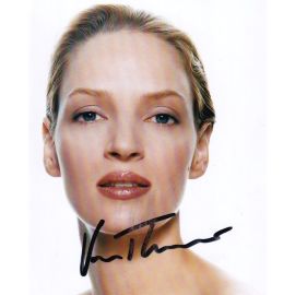 Autogramm Film (USA) | Uma THURMAN | 2000er Foto (Portrait Color)