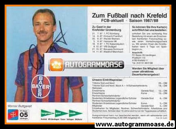 Autogramm Fussball | KFC Uerdingen 05 | 1987 | Werner BUTTGEREIT