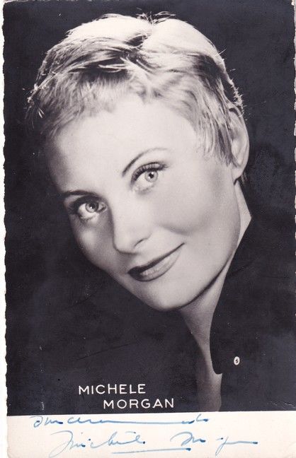 Autogramm Film (FR) | Michele MORGAN | 1940er (Portrait SW) Levin 2