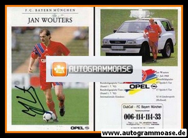 Autogramm Fussball | FC Bayern M&uuml;nchen | 1992 | Jan WOUTERS
