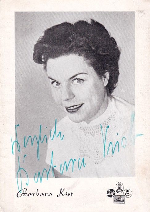Autogramm Schlager | Barbara KIST | 1954 "Du Bist Der Mann" (Portrait SW Electrola)