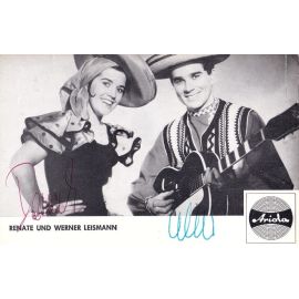Autogramme Schlager | Renate + Werner LEISMANN | 1963 "Im Kleinen Dorf Am Rio Grande" (Ariola)